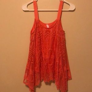 orange lace tank